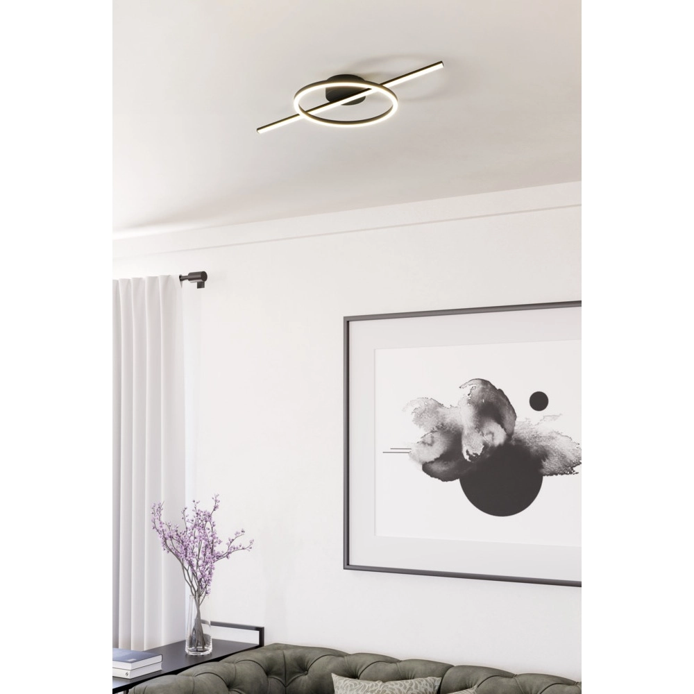 Design ceiling lamp Agostino black round Eglo 9002759759179
