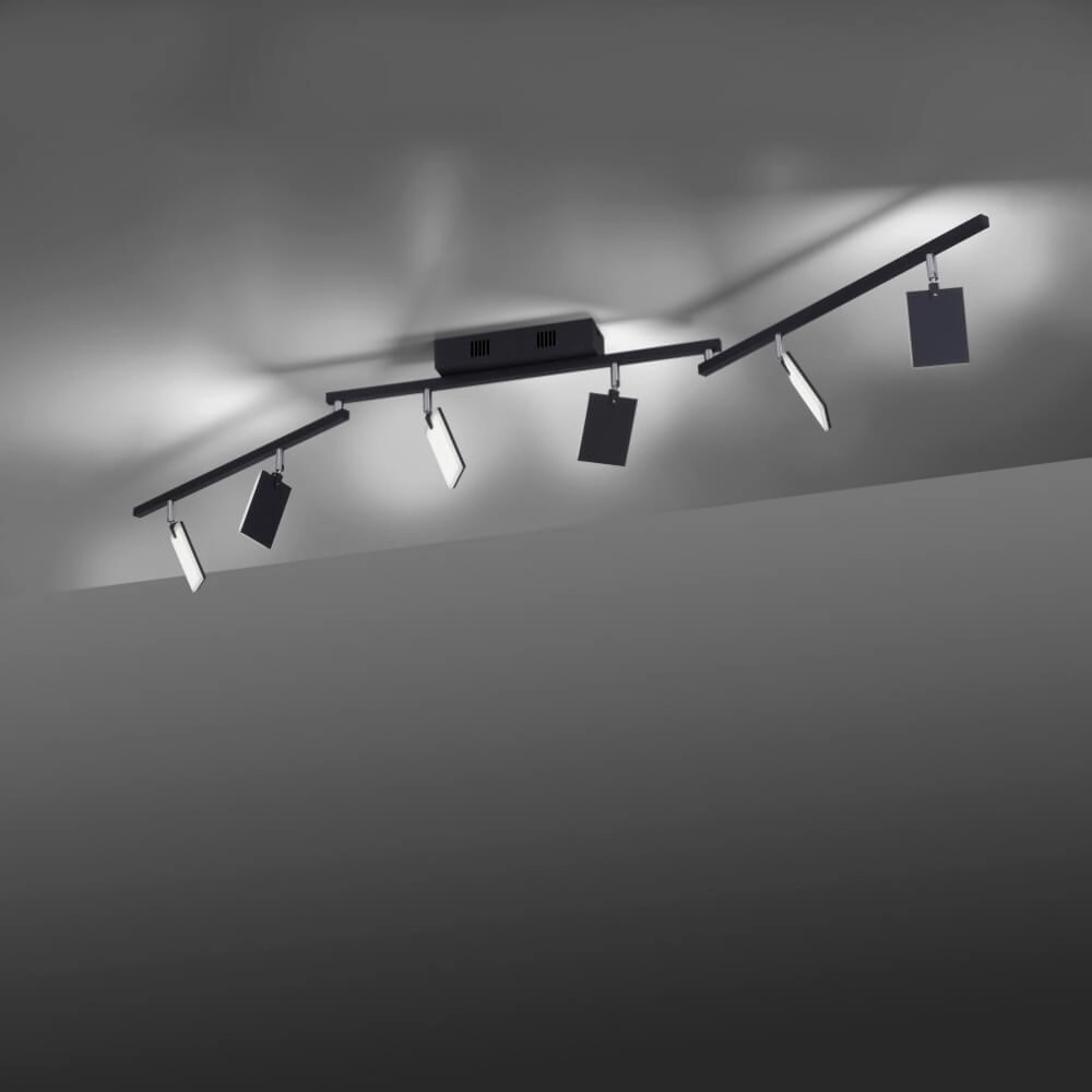 Ceiling lamp Pure Mira 6-light black Paul Neuhaus 4012248359464