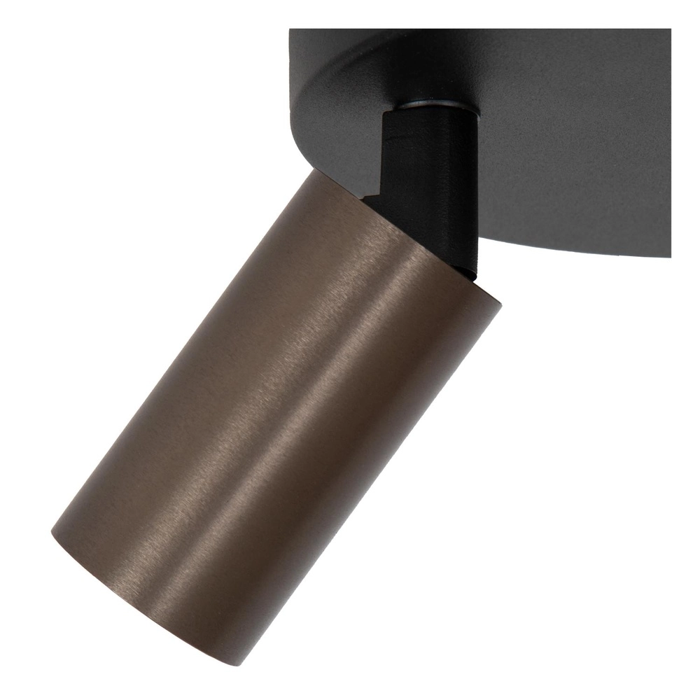 Ceiling spotlight Ritmo mini GU10 2-light coffee brown Lucide 5411212093998