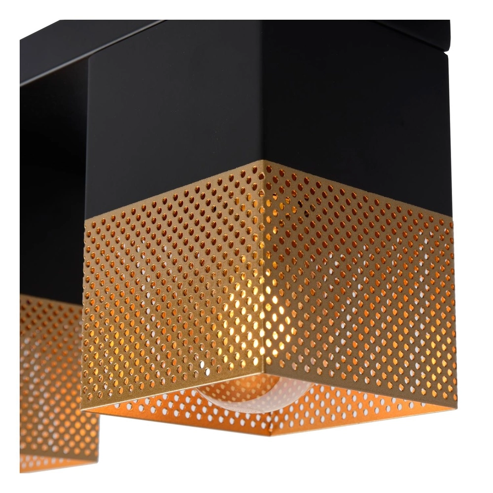 Design ceiling lamp Renate black with gold Lucide 5411212211255