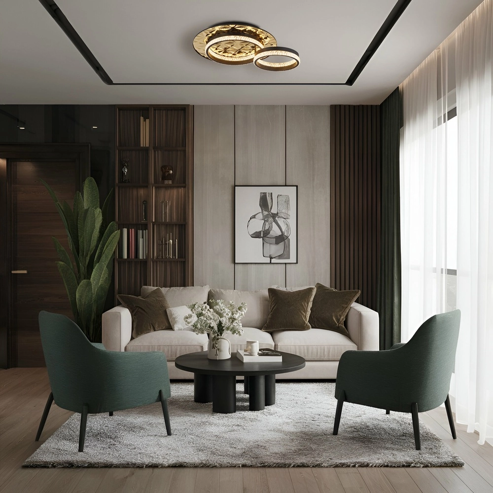 Design ceiling lamp Della Ii black with gold Globo 9007371575190