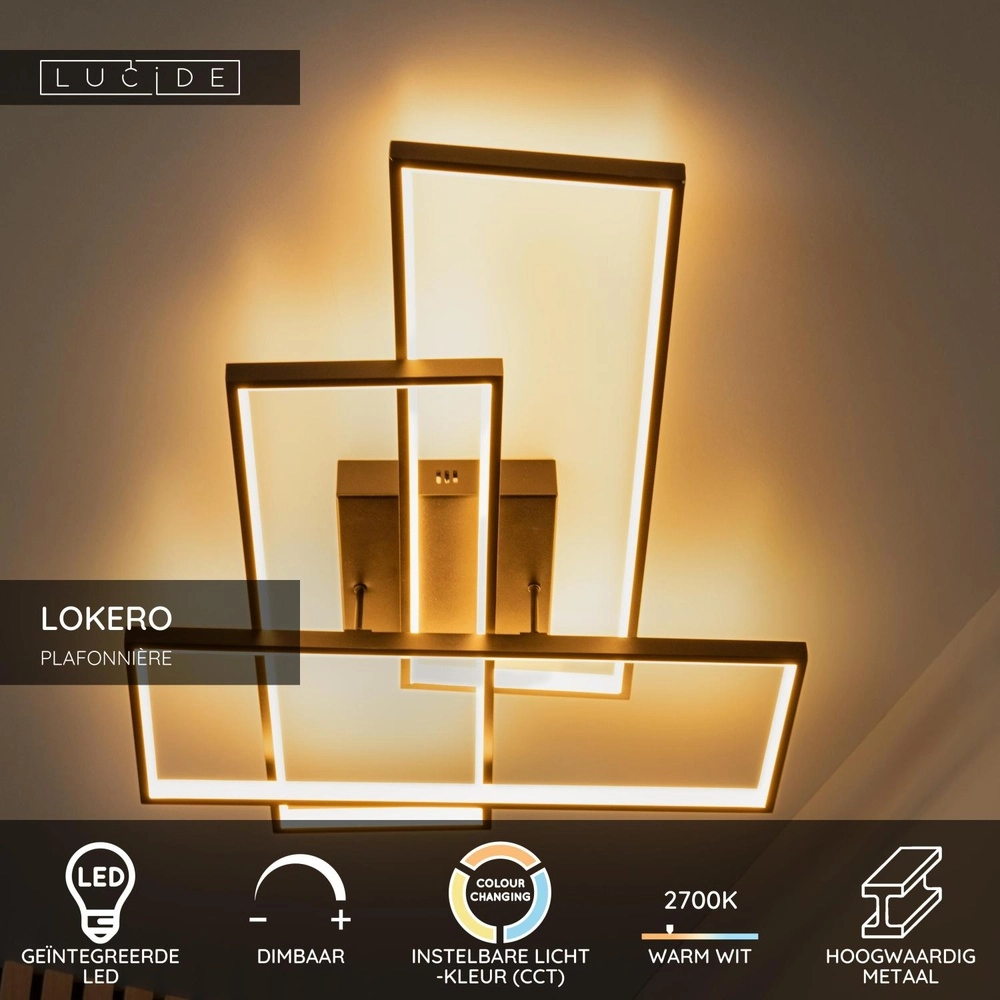 Design ceiling light Lokero Black Lucide 5411212782953