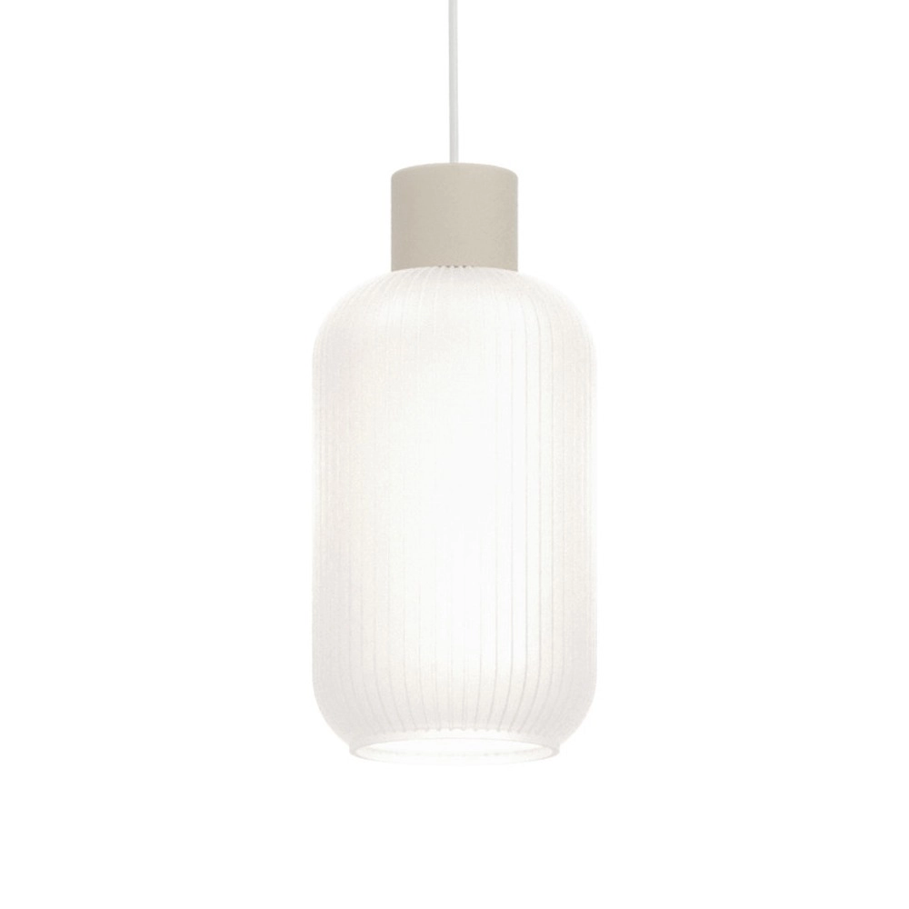 Design pendant lamp Dasmina sand brown with white Ø 13cm