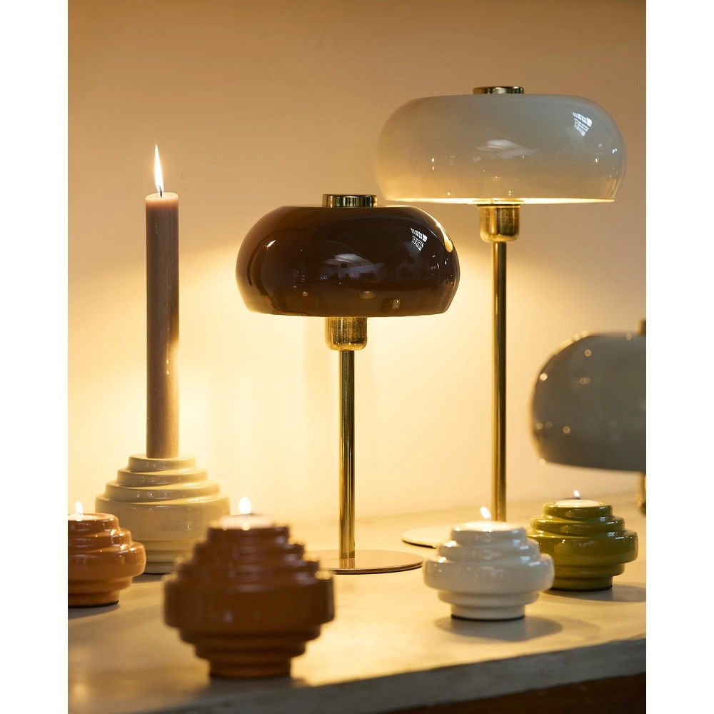 Table lamp Surin Ø 26cm - gloss cream with gold Light & Living 8717807740979