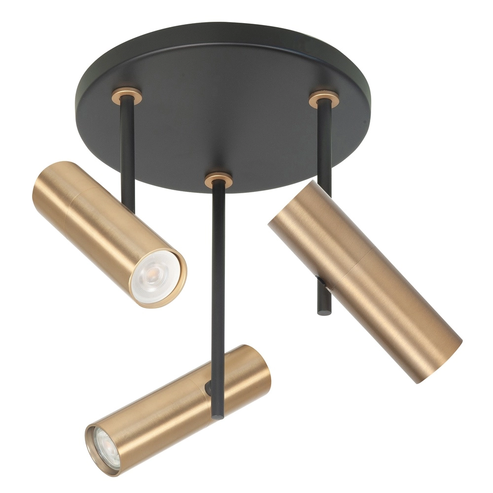 Black spot Trend with brass 3-light round