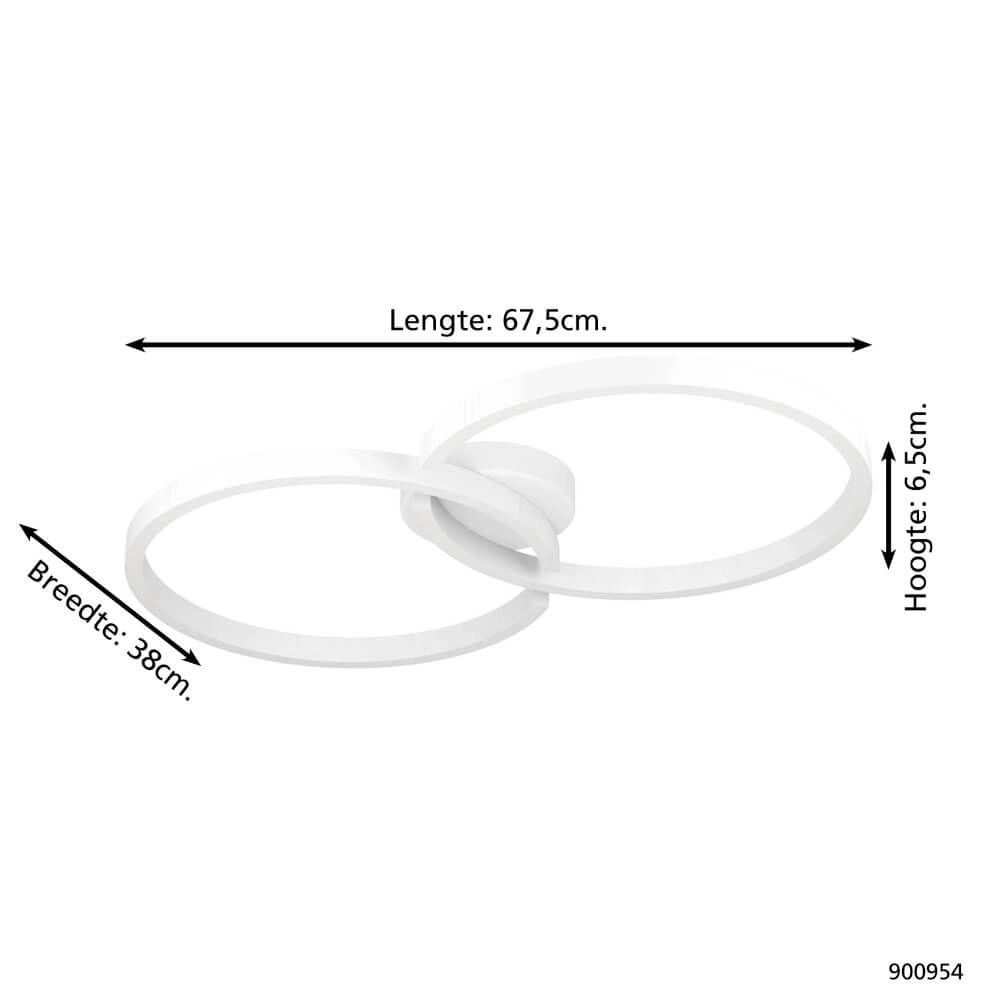 White LED ceiling light Amandolo 2-rings Eglo 9008606275069