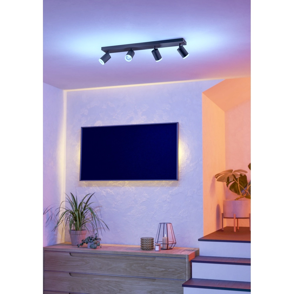 Smart surface-mounted spotlight Melitello-Z black 4-lights Eglo 9008606358137