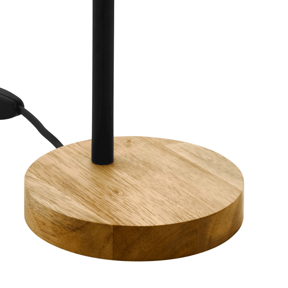 Rustic desk lamp Veradal black with wood Eglo 9002759988319