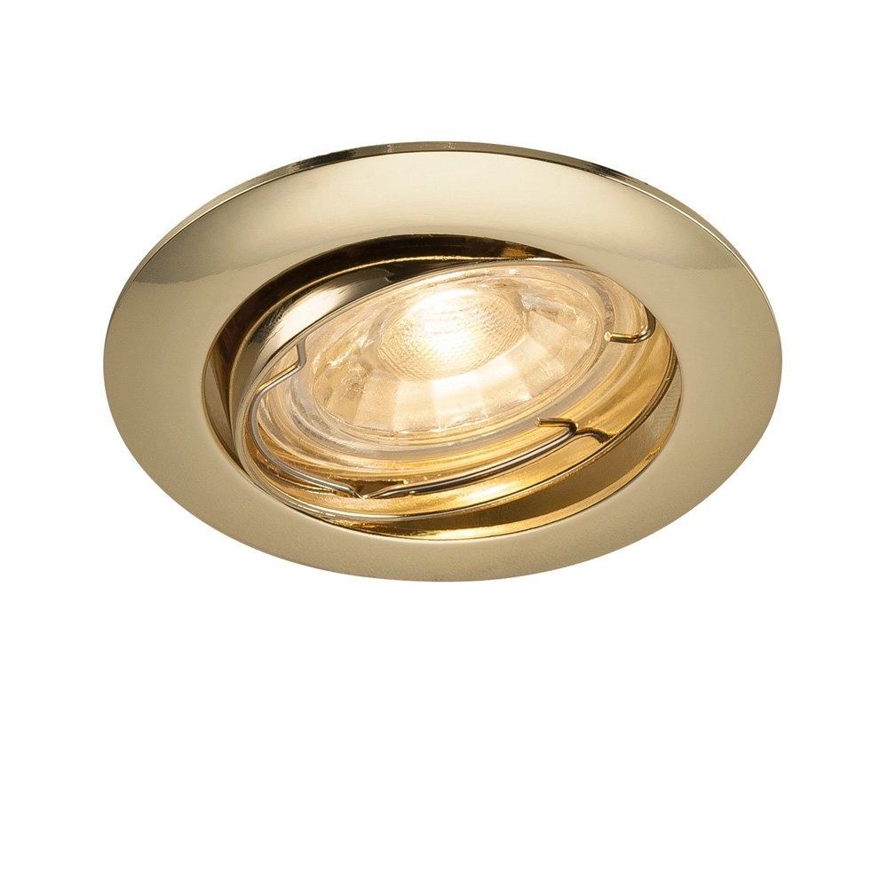 Directional recessed spotlight Pika GU10 8.3cm round brass