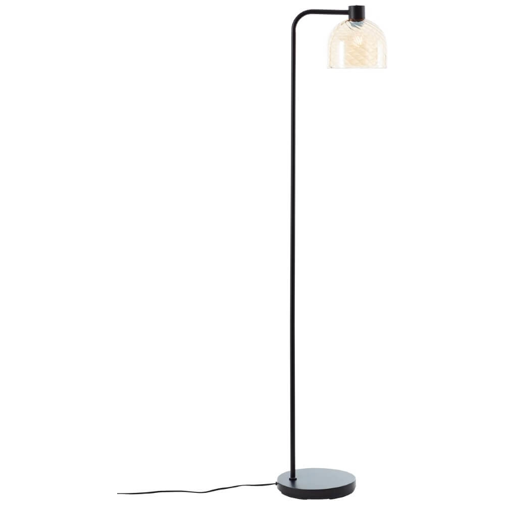 Floor lamp Casto black with amber glass Brilliant 4004353446849
