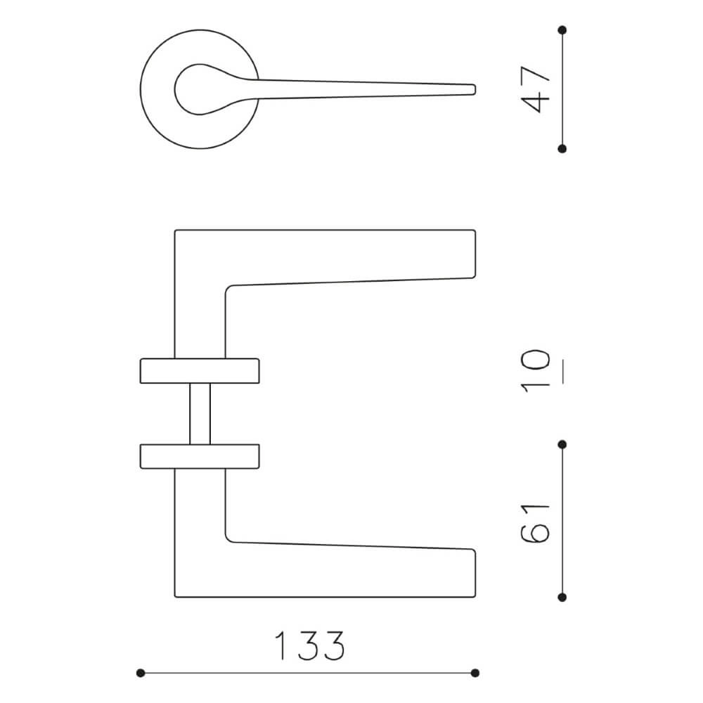 Design door handle Lama on rosette brass mat Intersteel 8714186503782