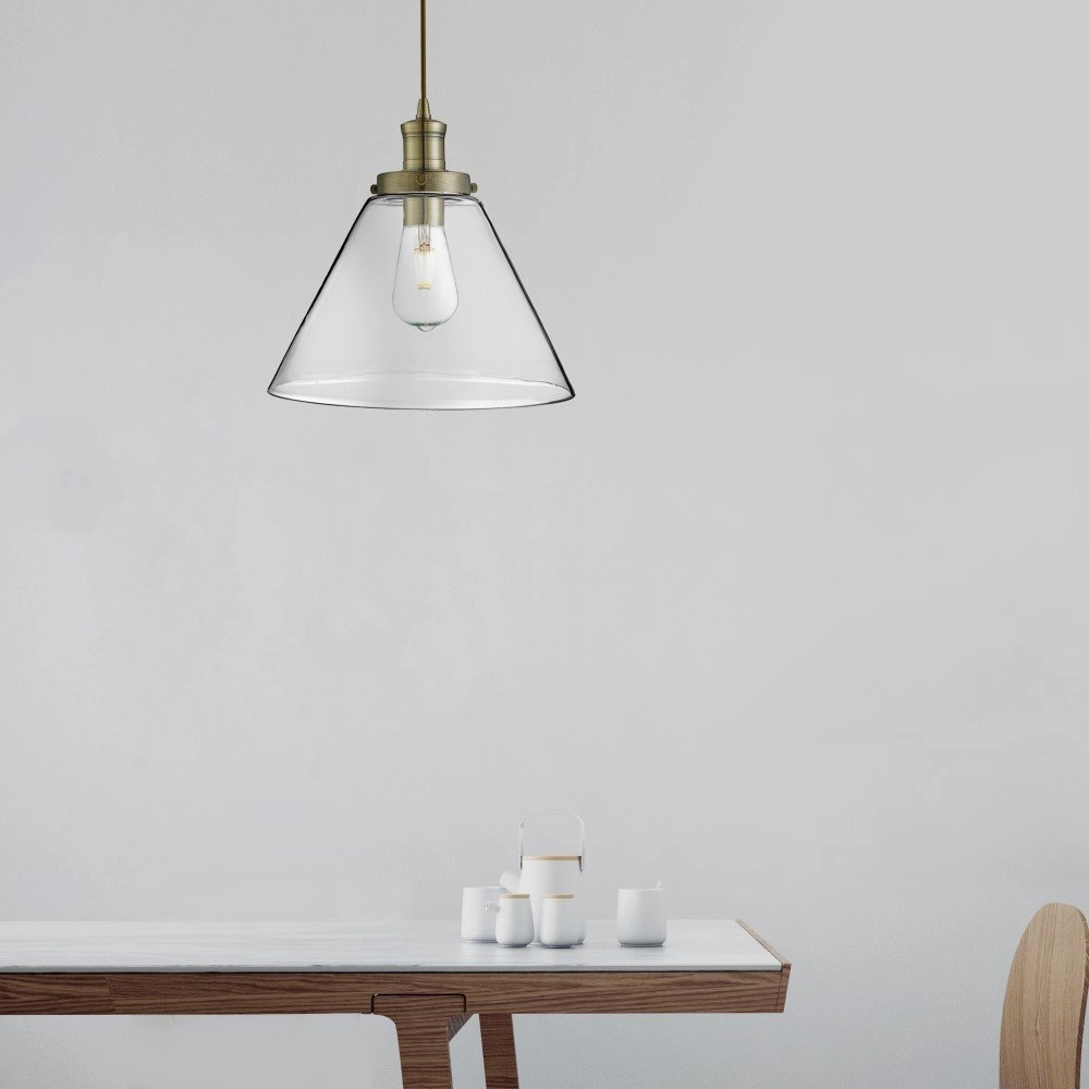 Pendant lamp Pyramid Ø 29cm antique bronze Searchlight 5053423057705