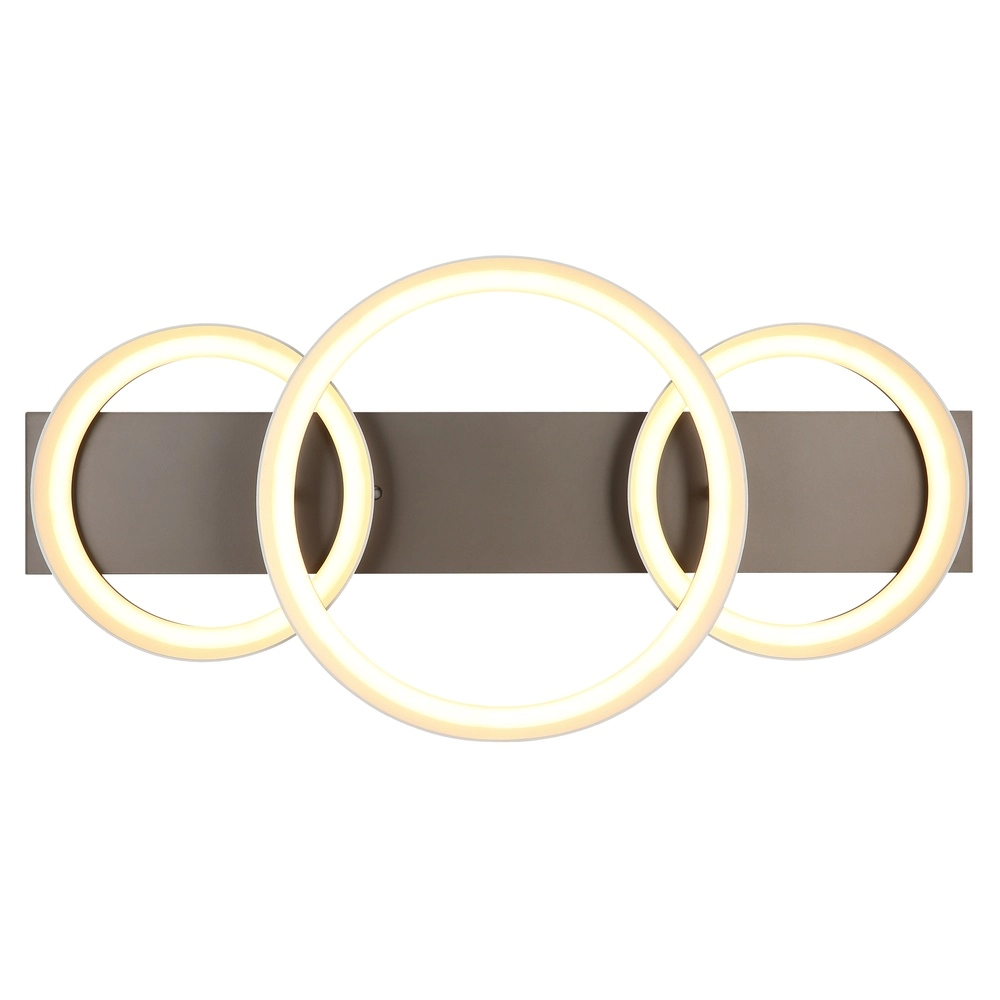 Sleek ceiling lamp Syrakus coffee brown 3 rings Globo 9007371576081
