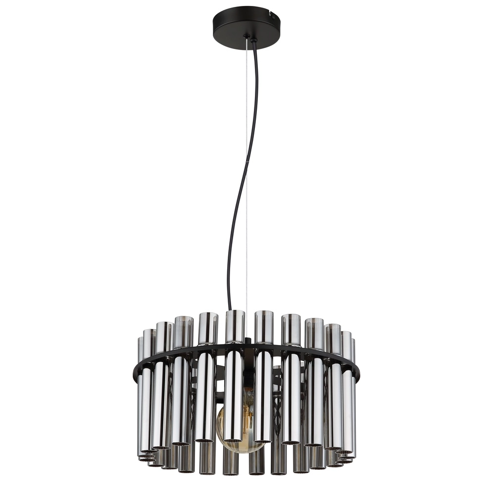 Pendant lamp Gorley II black with glass rods Globo 9007371586110
