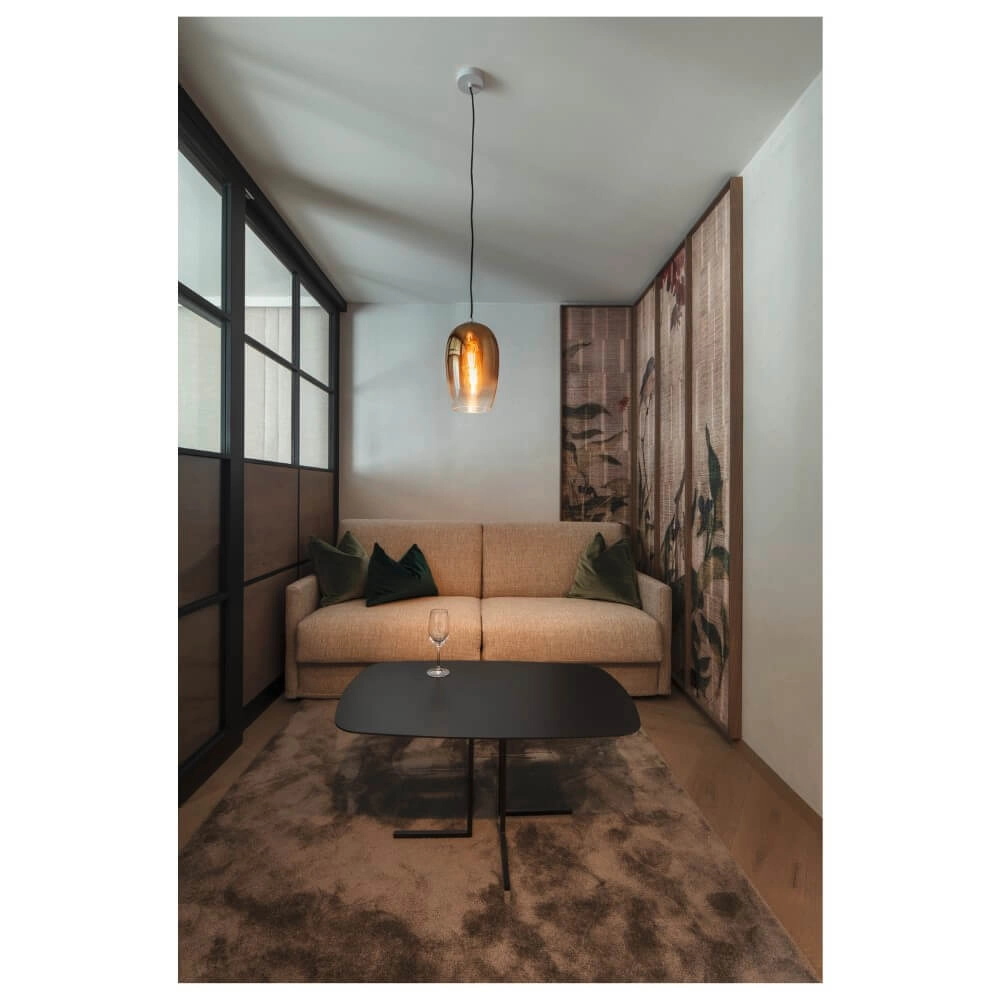 Glass pendant lamp Pantilo copper glass - Ø 18cm SLV 4024163266406