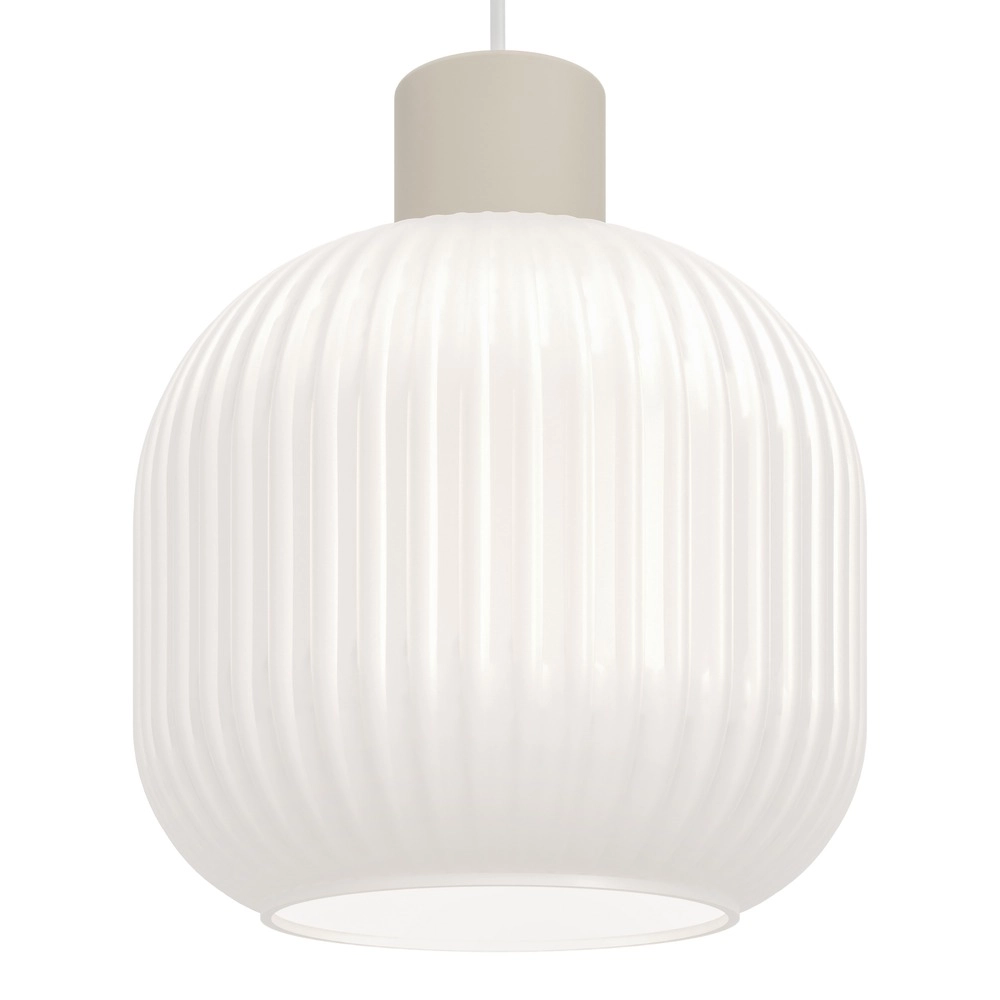 Design pendant lamp Dasmina sand brown with white Ø 20cm