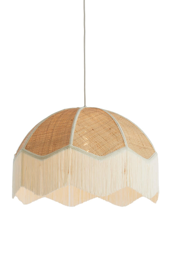 Cream pendant lamp Malacia Ø 60cm
