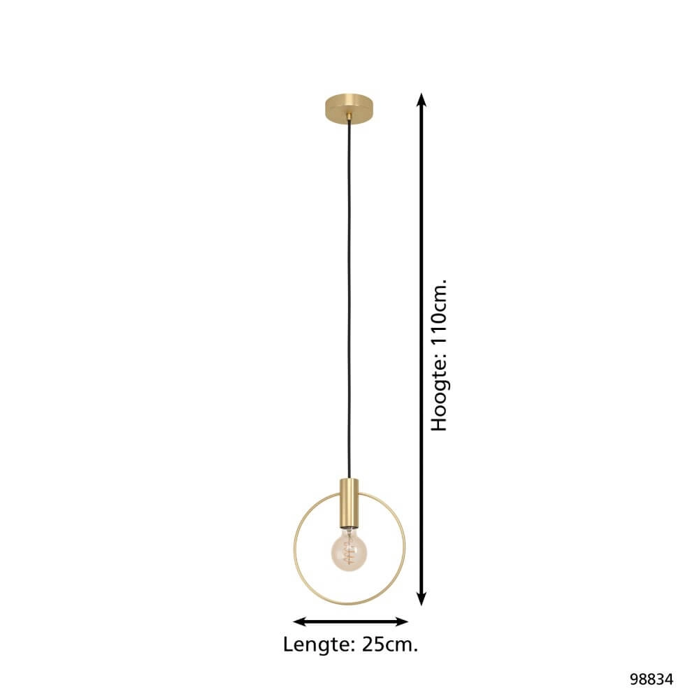 Golden pendant lamp Manizales Ø 25cm Eglo 9002759988340