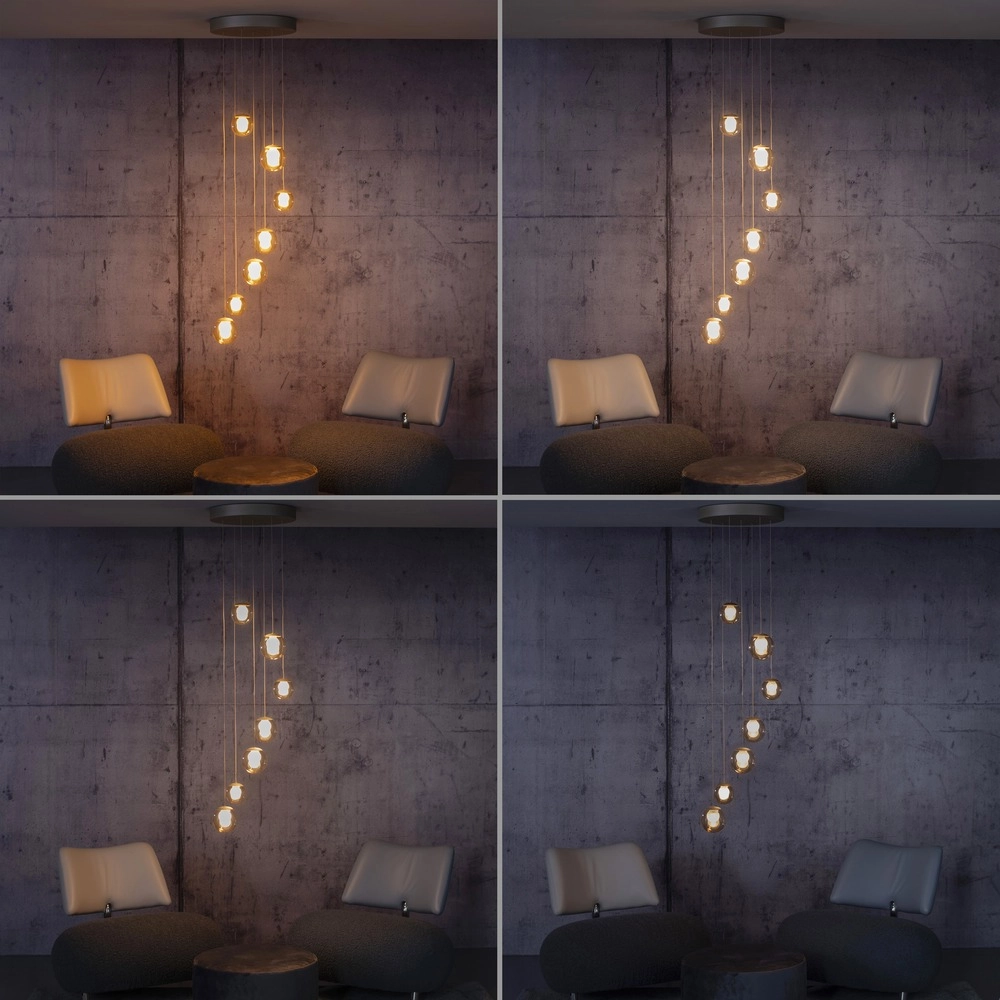 7-light pendant lamp Pure Popup Bronce Paul Neuhaus 4012248396681