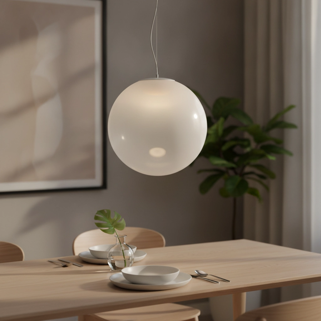 White pendant lamp Bolita bulb Ø 30cm