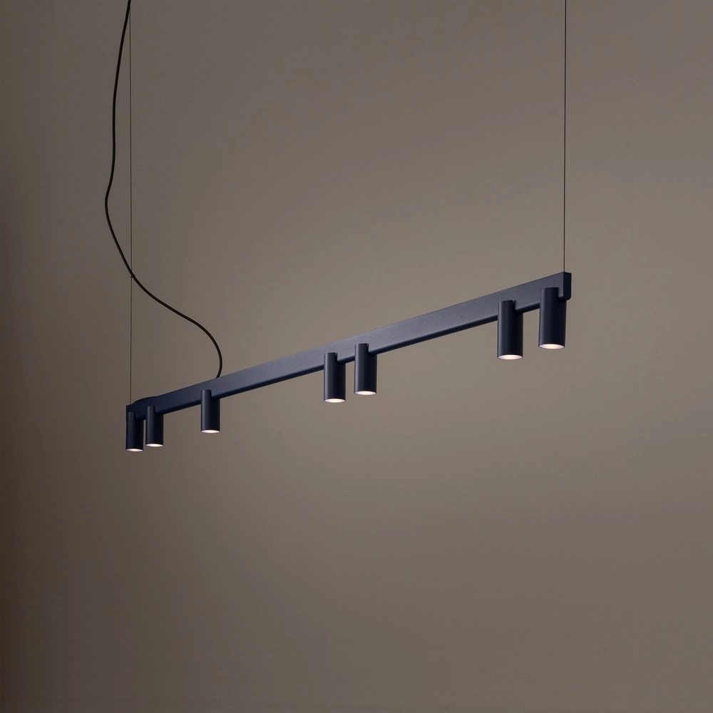Design pendant lamp Fourty 7-light navy blue