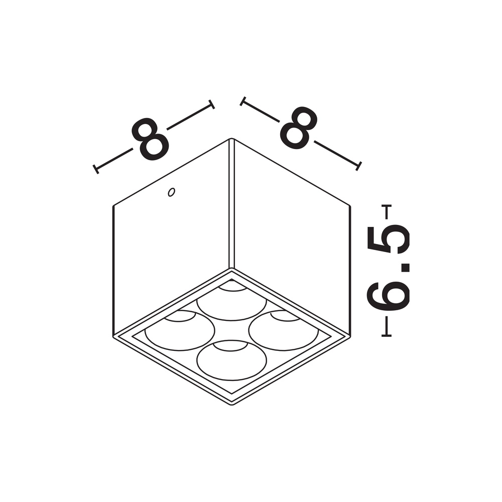 Ceiling lamp Jax square 8cm anthracite Lyora 5212017470591