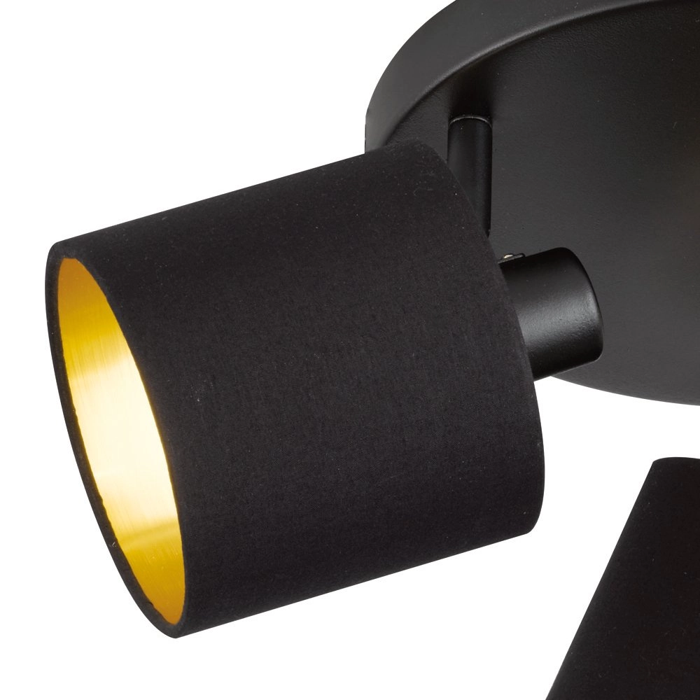 Ceiling spot Tommy 3-light black with gold Trio 4017807388961