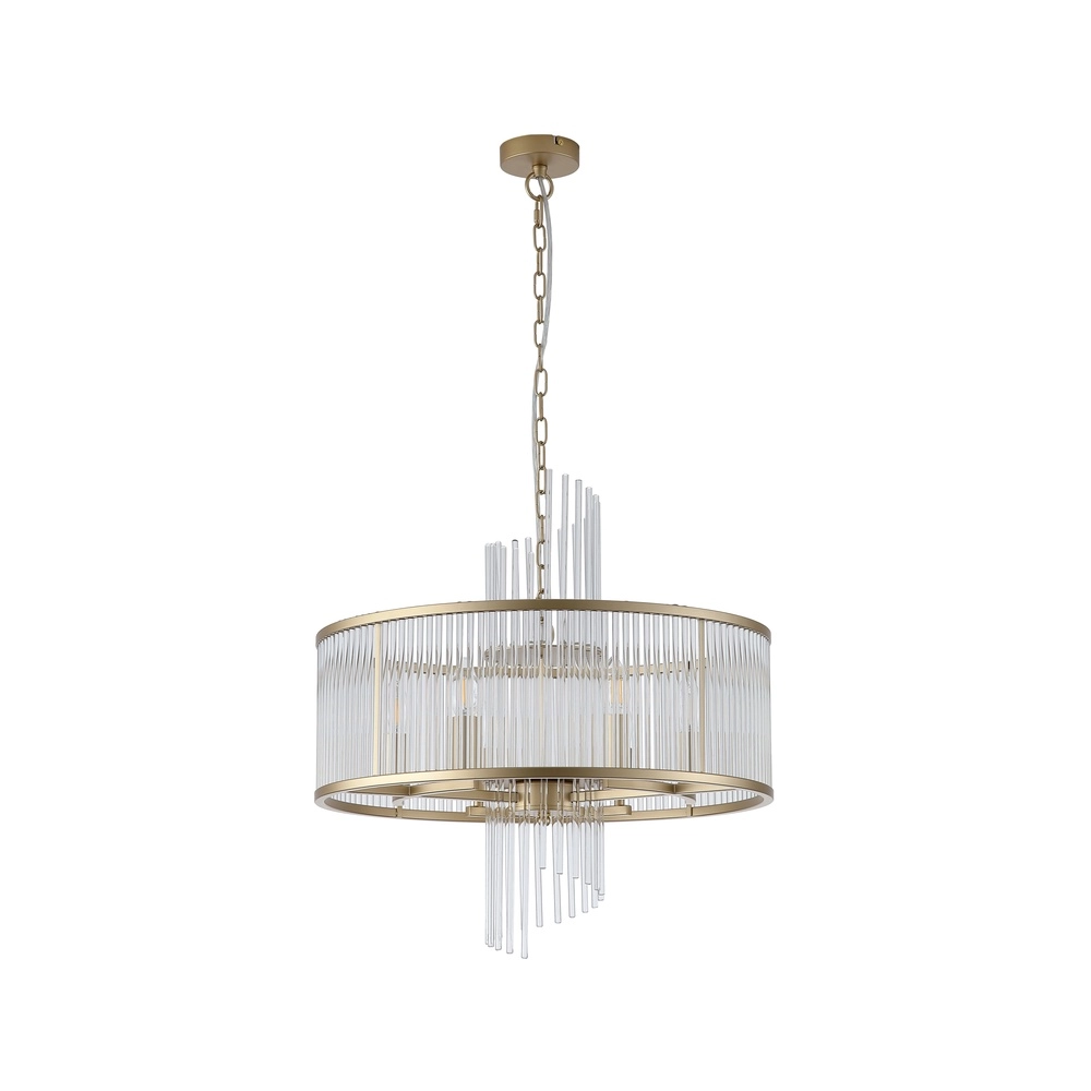 Pendant lamp Lara gold with clear glass Ø 55cm Searchlight 5053423301457