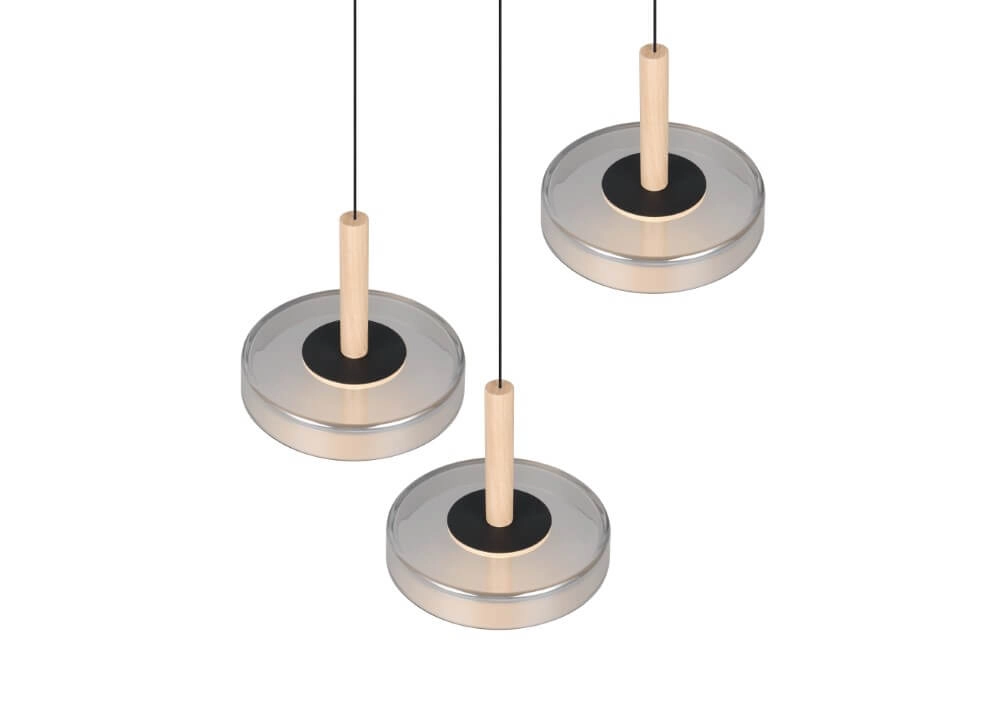 3-light LED pendant light Celeste smoke glass Trio 4017807616897