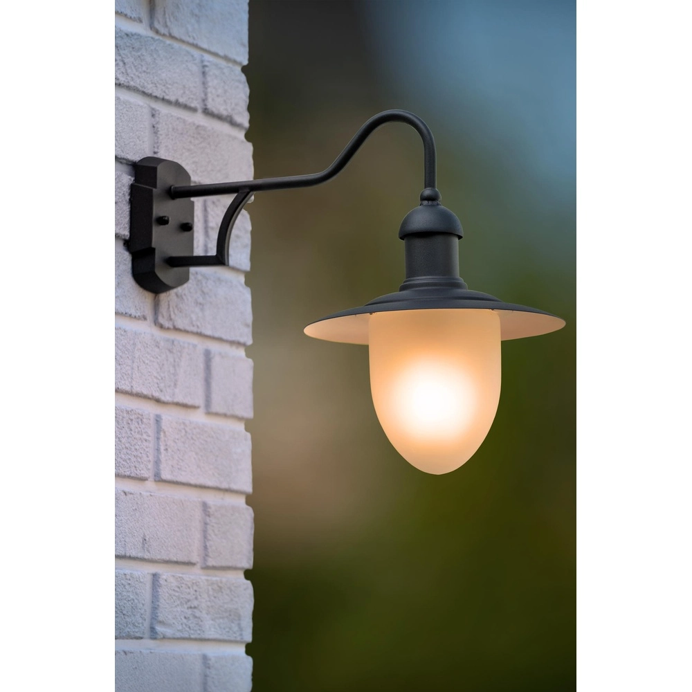 Country wall lamp Aruba black Ø 25cm Lucide 5411212113498