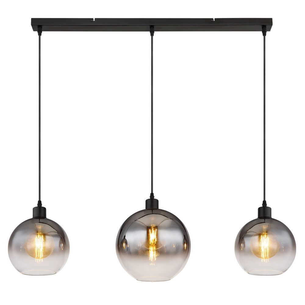 Black pendant lamp Newcastle Sphere Smoke Glass 3-lights Globo 9007371452798