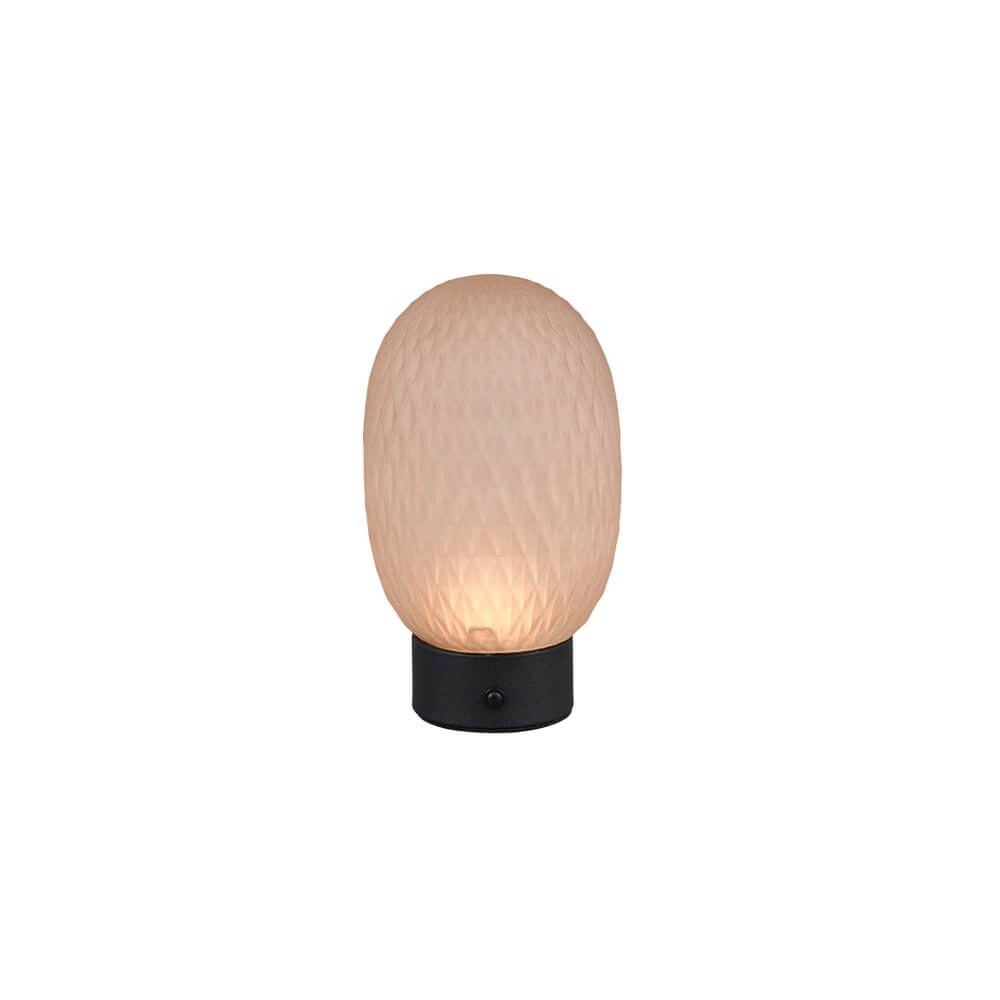 Table lamp Facette black with amber glass Trio 4017807643541