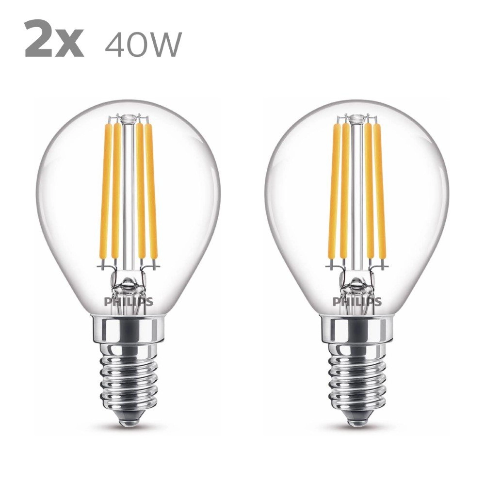4,5W - E14 - 2700K - 470 lumen set with 2pcs Philips 8718699777630