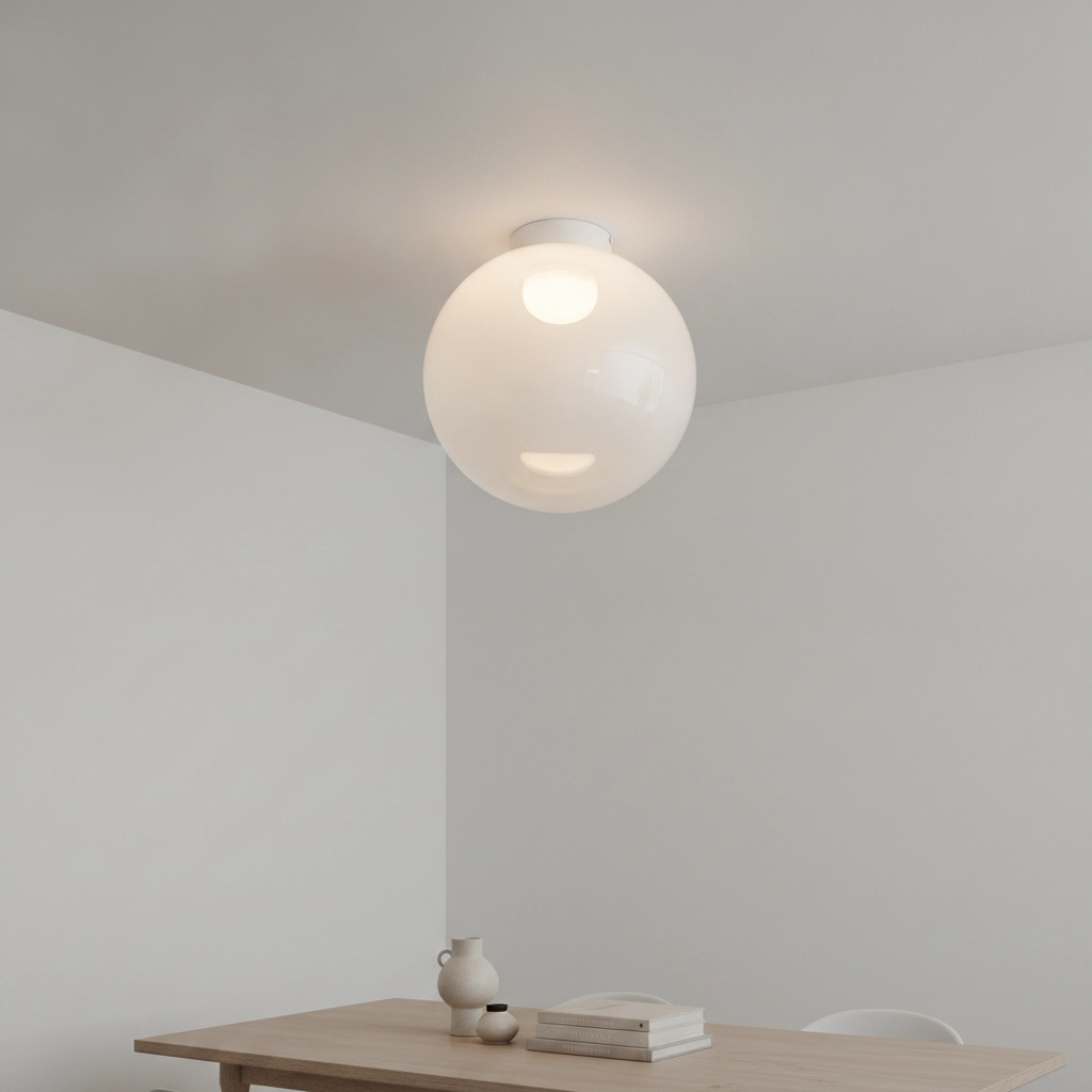White ceiling lamp Bolita bulb Ø 30cm