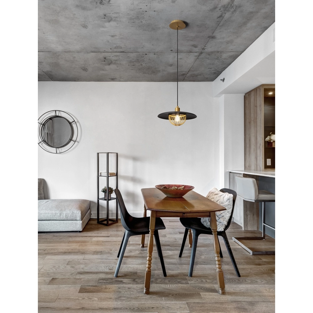 Pendant lamp Fox black with gold Lyora 5212017433534