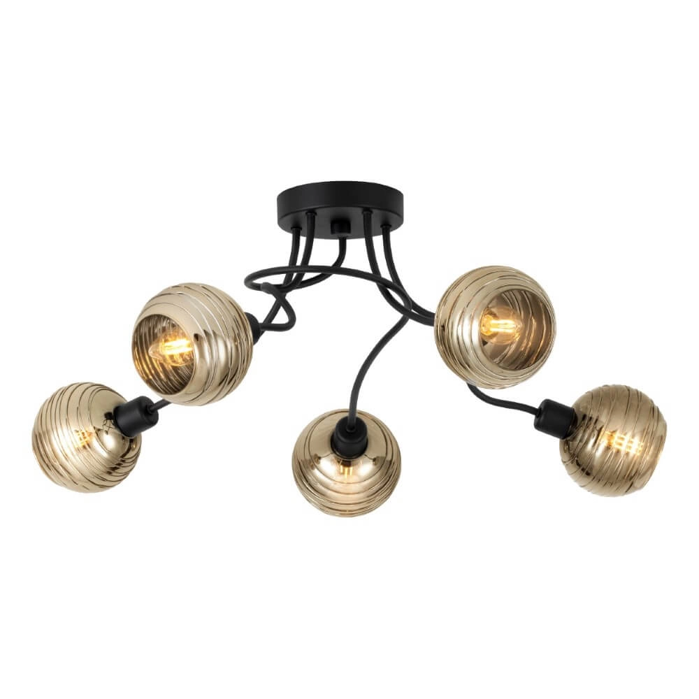 Black ceiling lamp Creppo 5-light Stars of Light 9002759396916