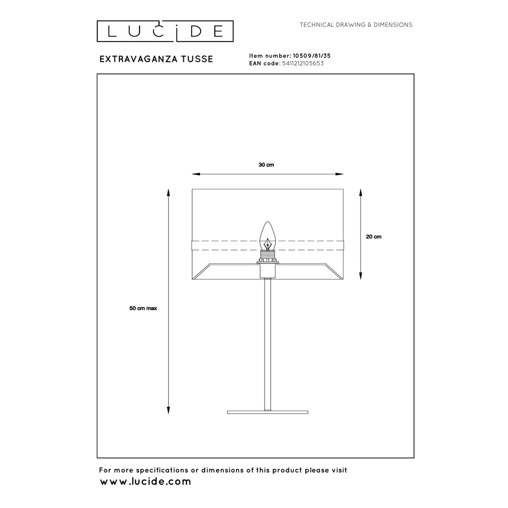 Design table lamp Extravaganza Tusse blue Ø 30cm Lucide 5411212105653