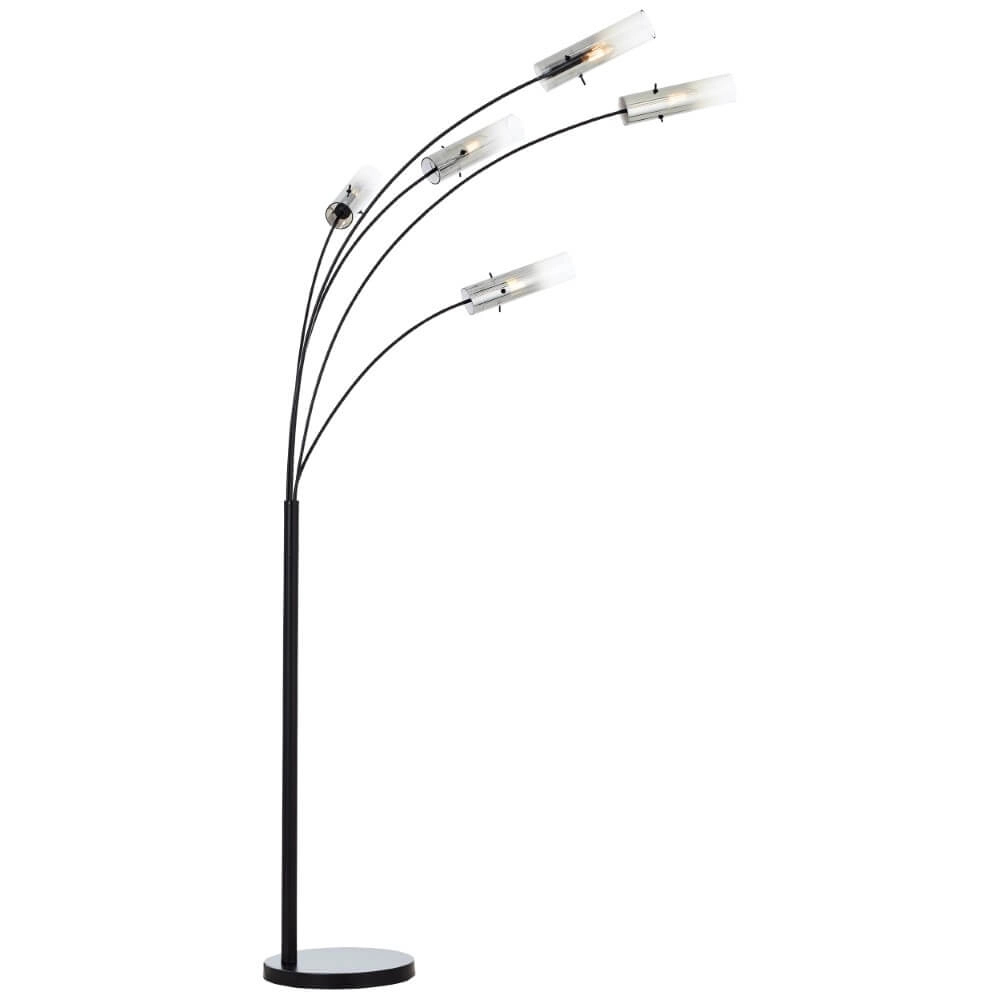 Floor lamp Glasini black with smoke glass Brilliant 4004353429545