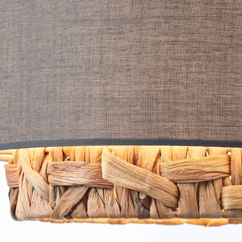 Dining room hanging lamp Waterlilly rattan with gray fabric Brilliant 4004353411885