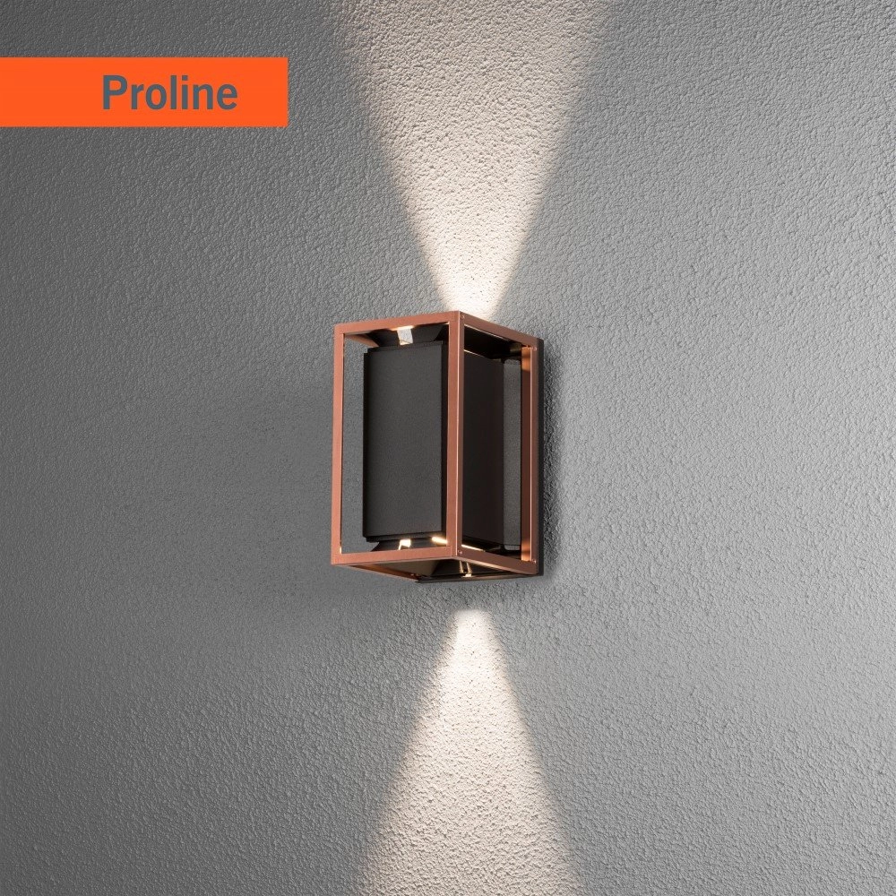 LED outdoor lamp Vale Up-Down black with red copper KonstSmide 7318304247599