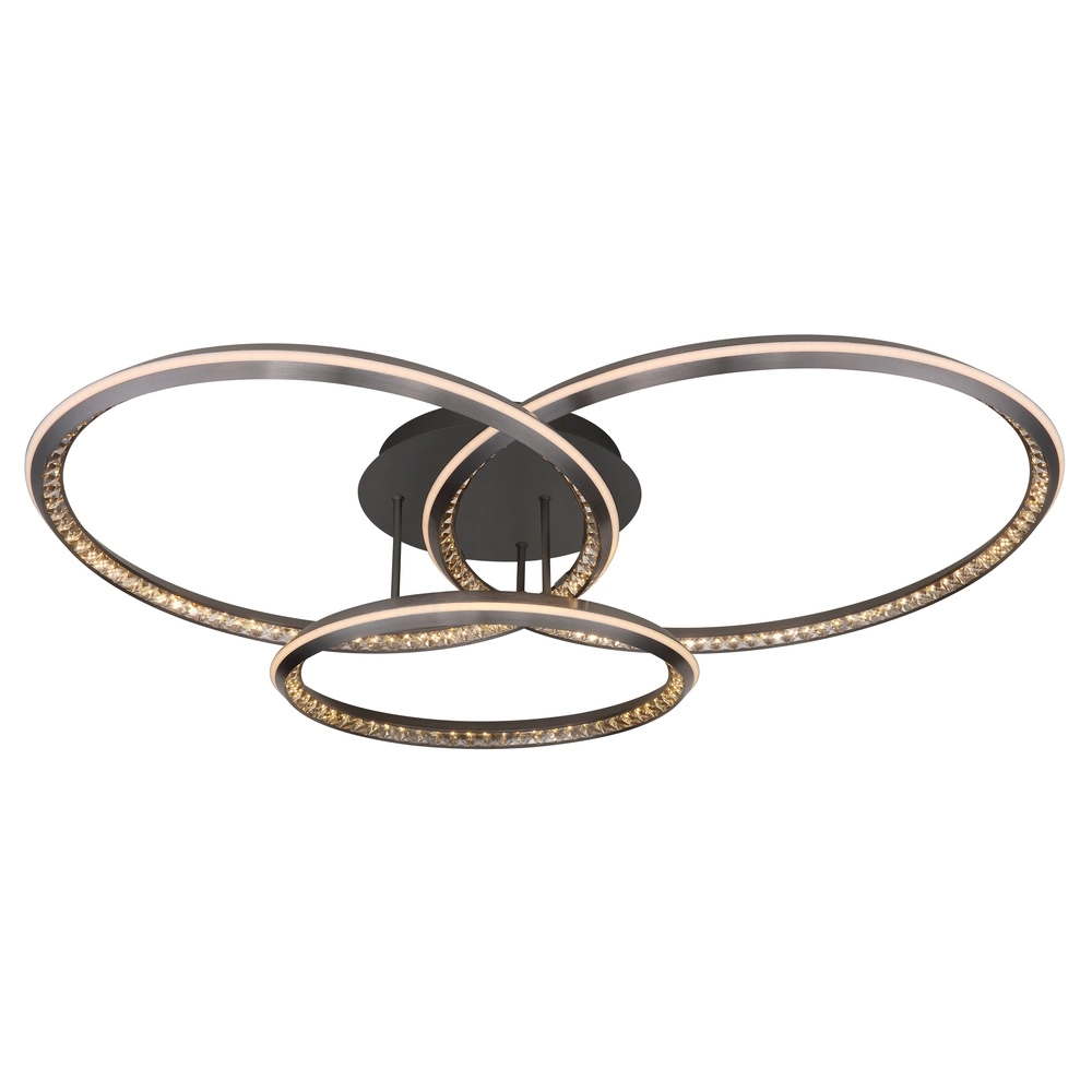 Design ceiling lamp Alaina 3 rings of grey Globo 9007371474882