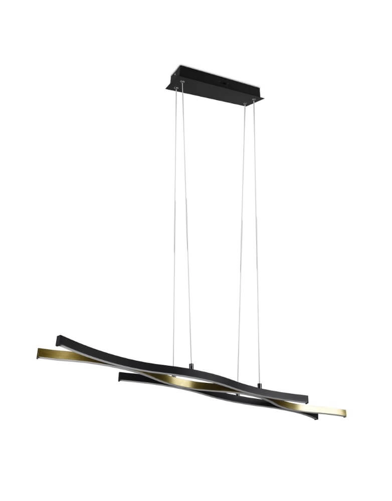 Hanging lamp Blaze black with gold Trio 4017807540086