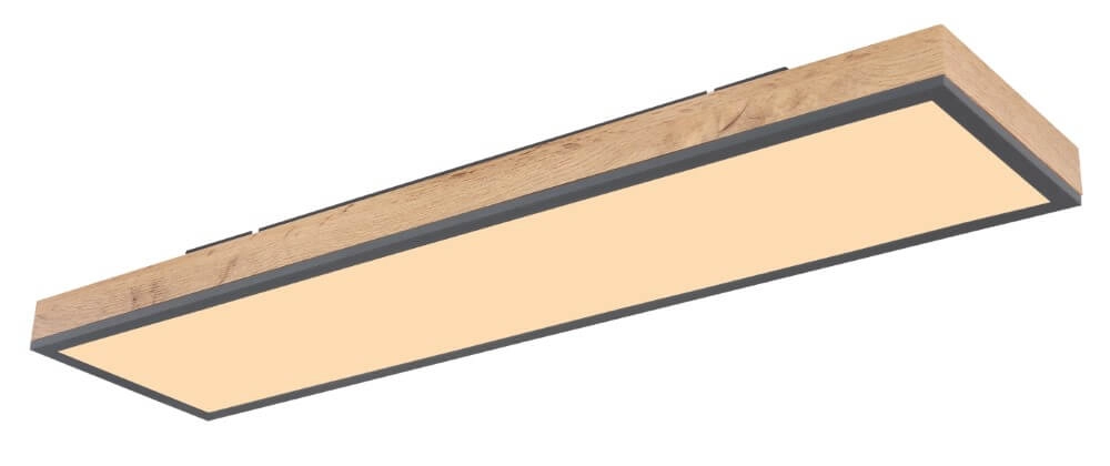 Wooden led ceiling light Doro 80x20cm