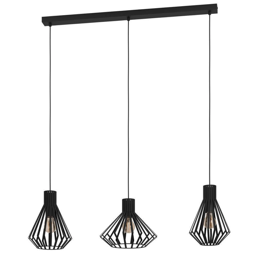 Wire hanging lamp Basidano 3x E27
