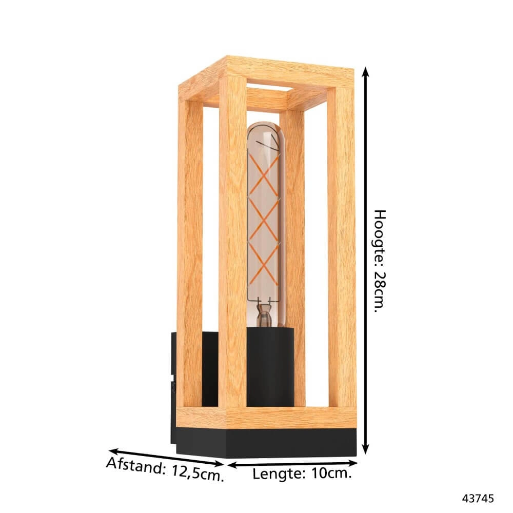 Wooden wall lamp Nafferton Eglo 9002759437459