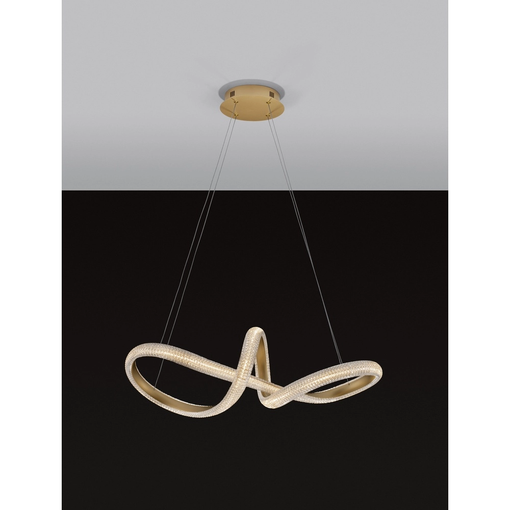 Pendant lamp Medora Curl gold 75cm Lyora 5212017433442