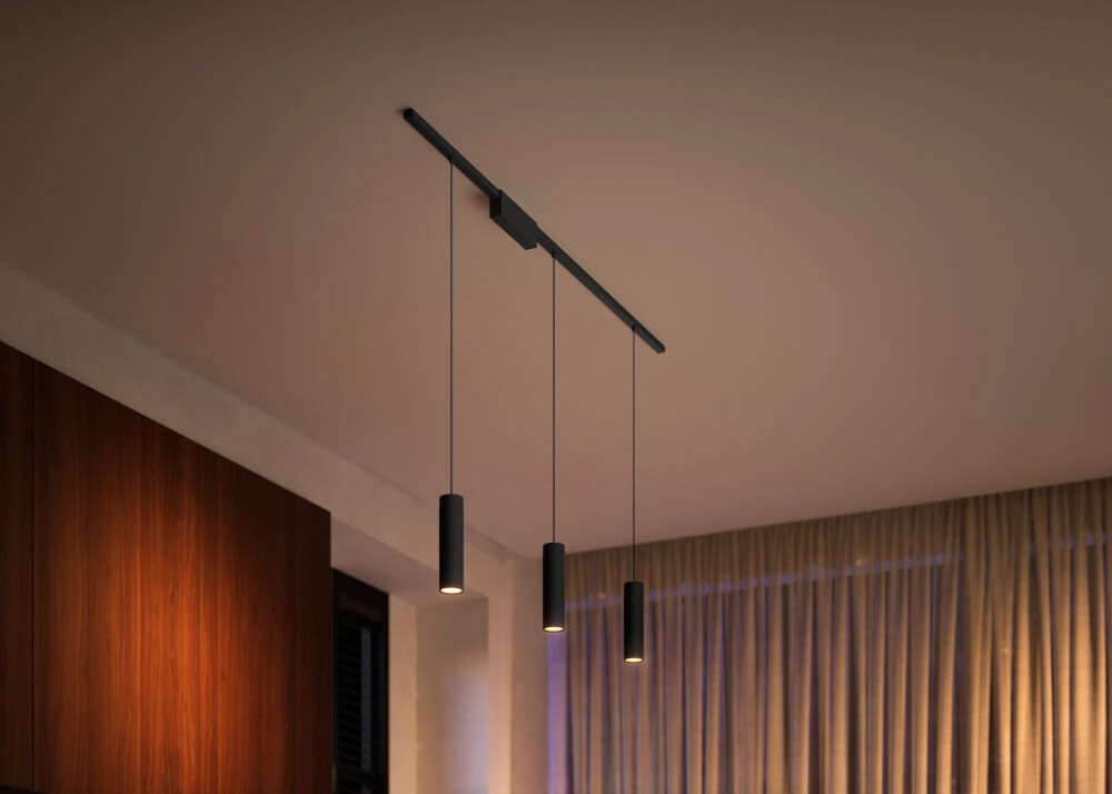 Hue Perifo - White and color set of 3 hanging lamps black Philips 8719514407725