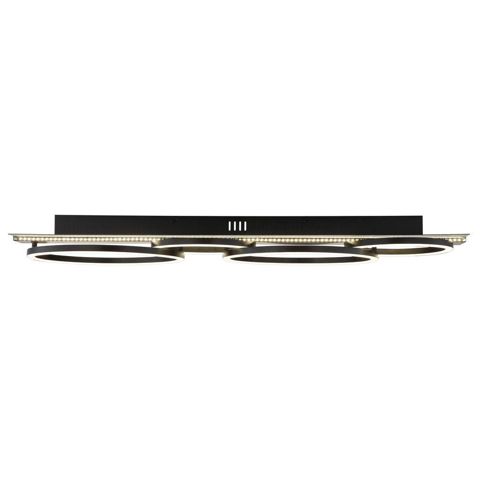 Black ceiling lamp Norberto 4 rings Globo 9007371575831