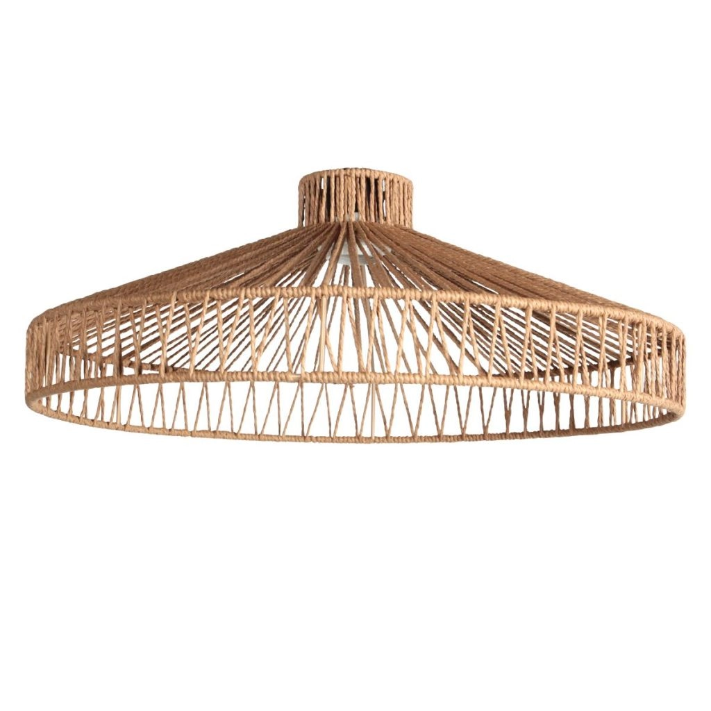 Black arc lamp Solva with bamboo shade Ø50cm Steinhauer 8712746182637