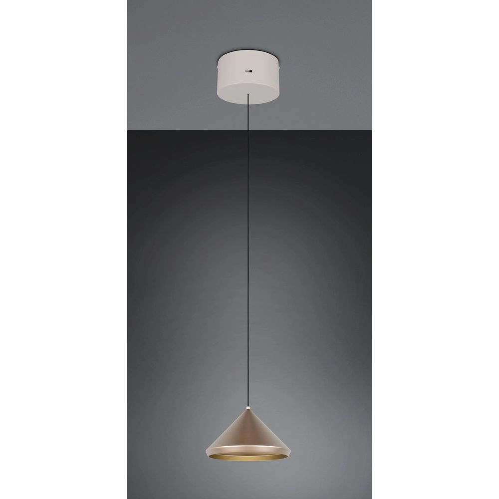 Modern pendant lamp Laguna Ø 18cm coffee brown Trio 4017807671070